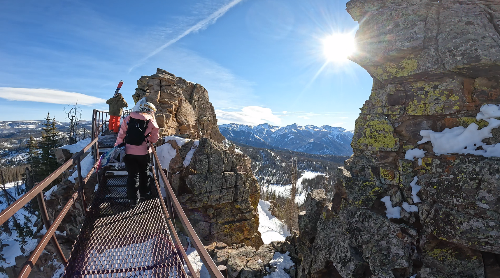 Sweet snowboarding picture, top of mountain